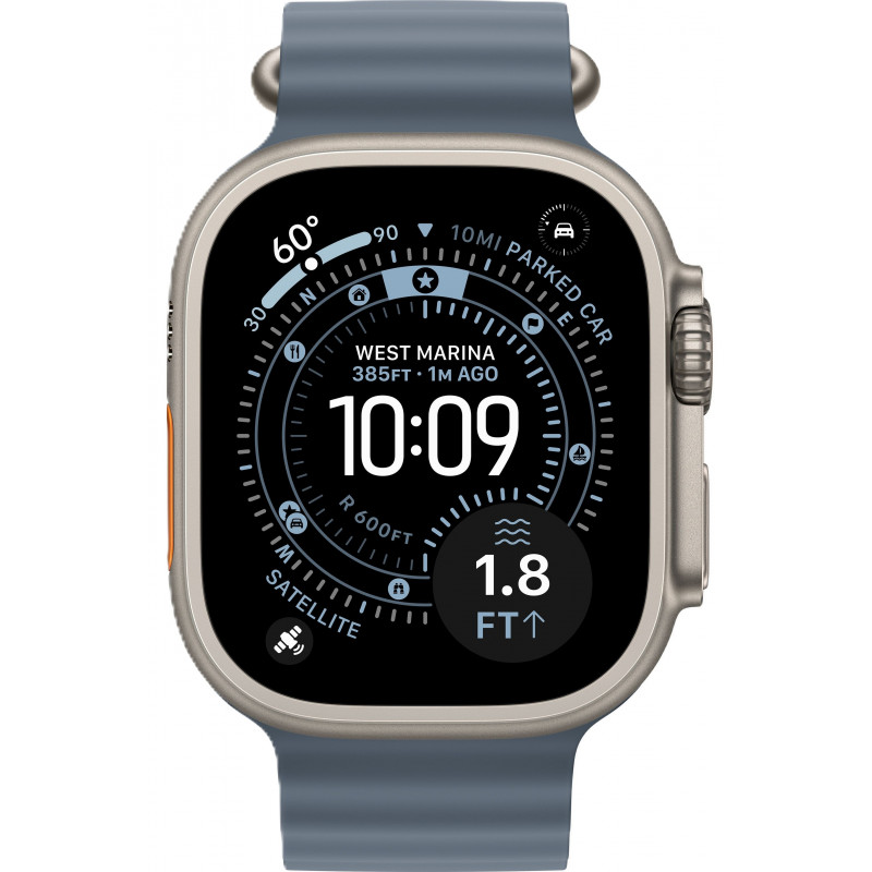 Apple Watch Ultra 3 49mm Ocean Band Anchor Blue / Natural Titanium Case